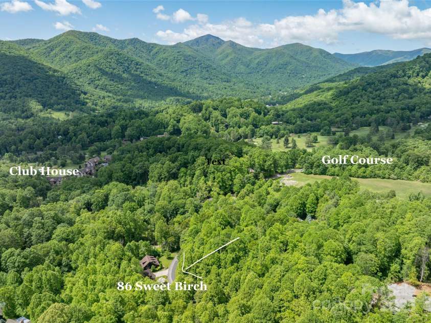 86 Sweet Birch Drive, Maggie Valley, NC 28751.  MLS# CAR4261566, YatesRealty ID 18106. Golf course proximity to the house