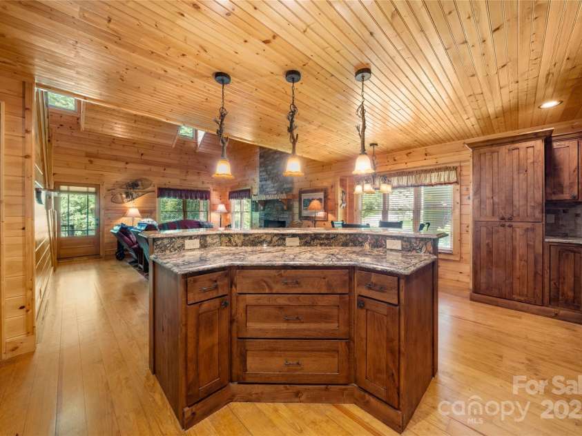 86 Sweet Birch Drive, Maggie Valley, NC 28751.  MLS# CAR4261566, YatesRealty ID 18106. VIEW from the kitchen