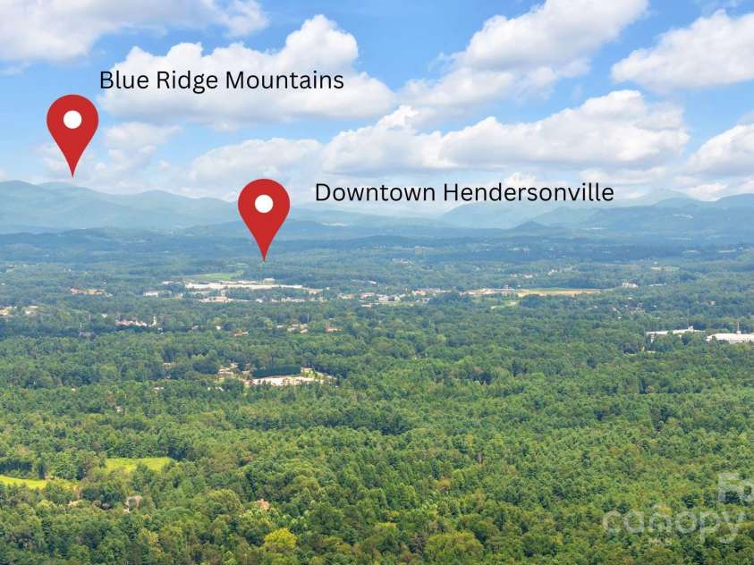 36 Northland Court, Flat Rock, NC 28731.  MLS# CAR4293031, YatesRealty ID 1814. Views of Downtown Hendersonville & Mountains from Main Living 