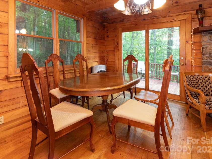 192 Granny Shepherd Road, Mars Hill, NC 28754.  MLS# CAR4285512, YatesRealty ID 18177. Dining area opens to rear deck.