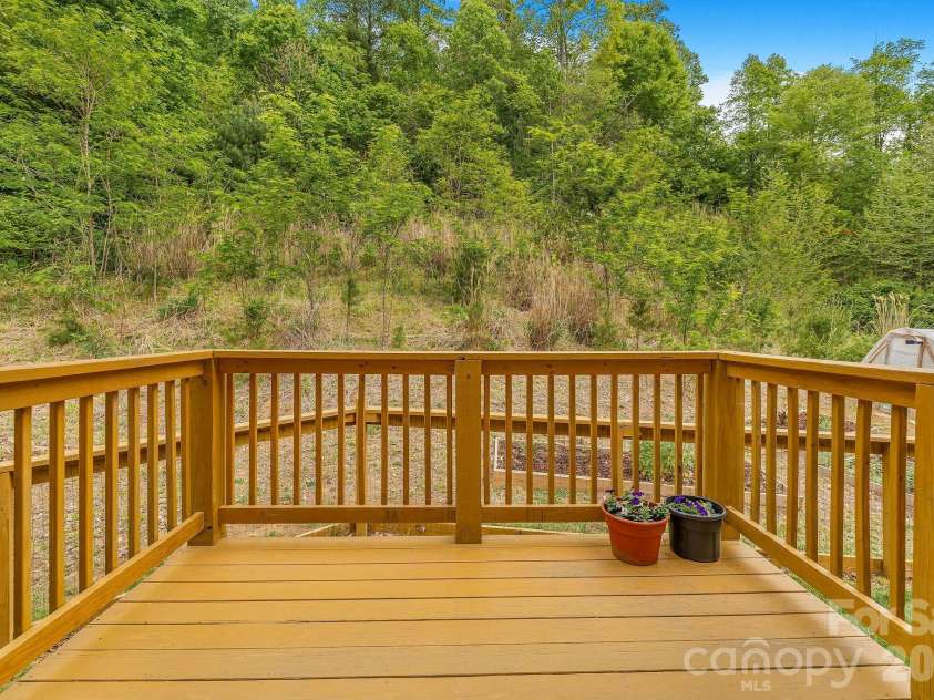 274 Poverty Branch Road, Barnardsville, NC 28709.  MLS# CAR4372195, YatesRealty ID 18179. Back Deck 
