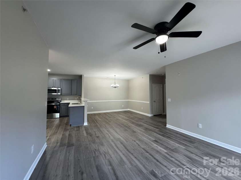 10676 Hill Point Court, Charlotte, NC 28262.  MLS# CAR4388592, YatesRealty ID 18194. View of Dining Area from Living Room