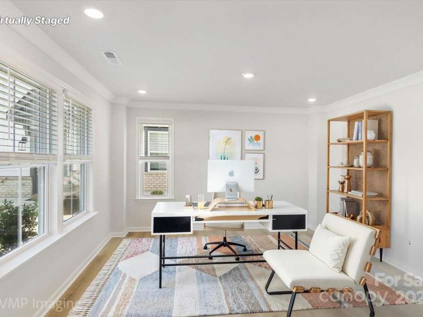 6027 Towering Oaks Drive, Charlotte, NC 28205.  MLS# CAR4298053, YatesRealty ID 18240. Flex room at entry (virtually staged)