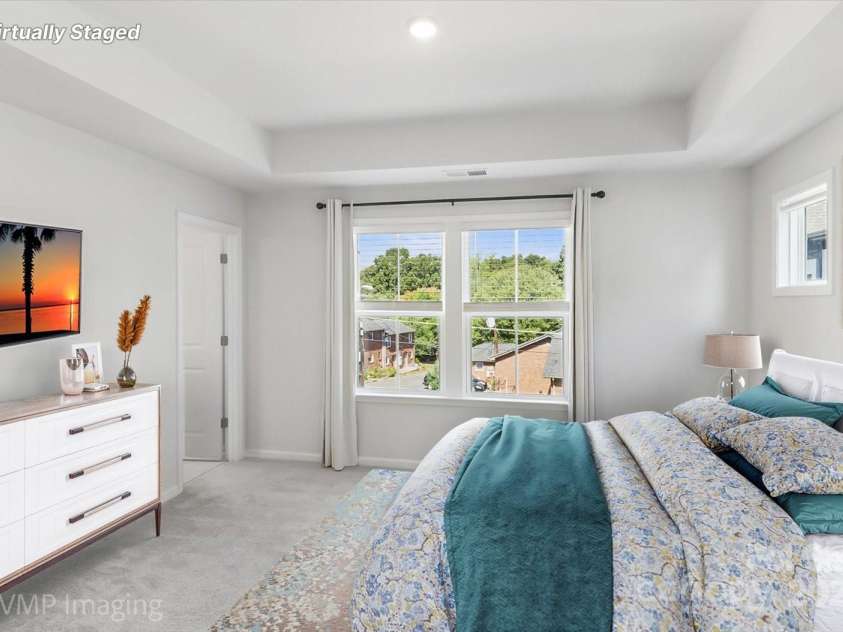 6027 Towering Oaks Drive, Charlotte, NC 28205.  MLS# CAR4298053, YatesRealty ID 18240. Primary suite (virtually staged)