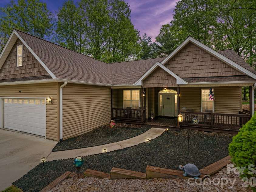 112 Chestnut Lane, Hendersonville, NC 28792.  MLS# CAR4369682, YatesRealty ID 18244. Dusk Virtual Photo