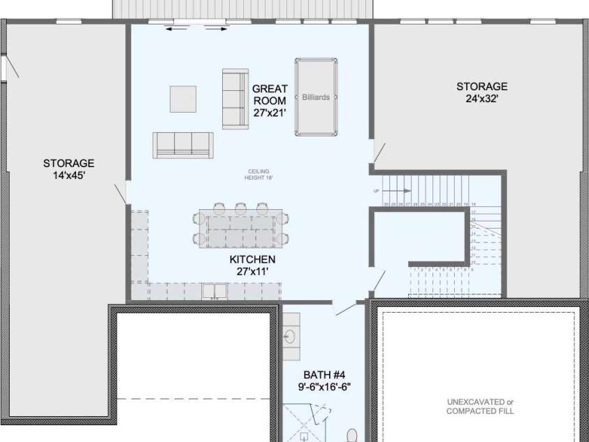 51 Bridgeway Drive, Candler, NC 28715.  MLS# CAR4258598, YatesRealty ID 18249. Partially finished basement plan