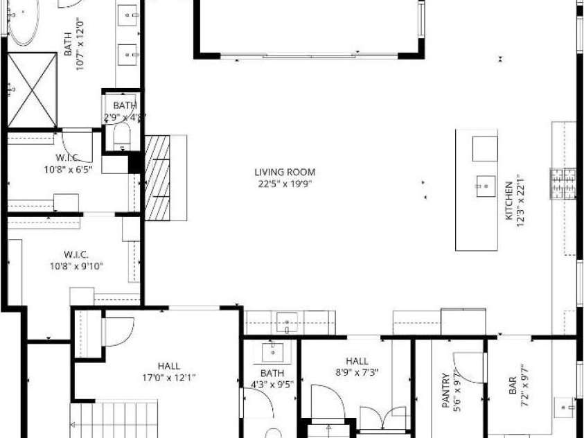 3300 Auburn Avenue, Charlotte, NC 28209.  MLS# CAR4373083, YatesRealty ID 18260. Main Level Floor Plan 