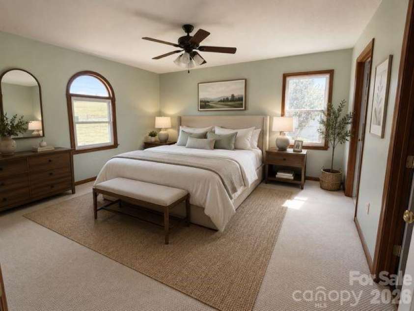 1633 Jamestown Road, Morganton, NC 28655.  MLS# CAR4282271, YatesRealty ID 18279. Virtually Staged Primary Bedroom