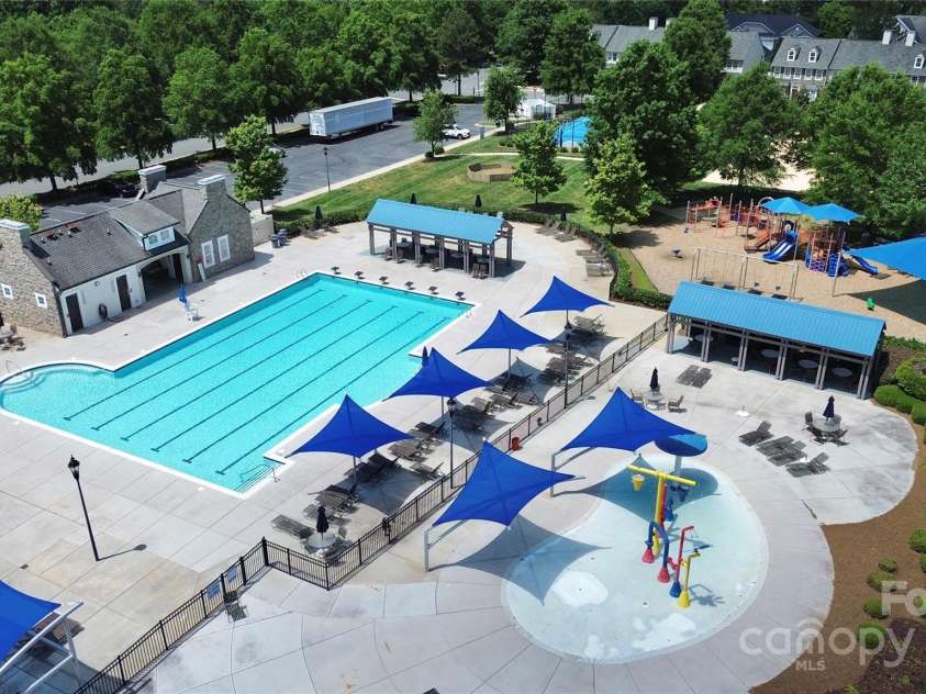 8916 Inverness Bay Road, Charlotte, NC 28278.  MLS# CAR4258017, YatesRealty ID 18286. Playground adjacent to the pools with covered areas