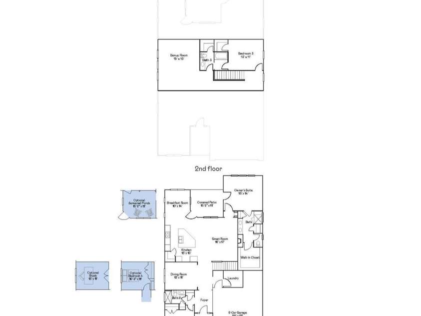 2820 Morning Song Way, Lancaster, SC 29720.  MLS# CAR4244583, YatesRealty ID 18289. Floorplan