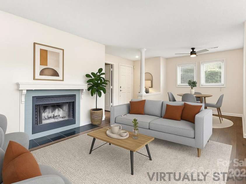 1101 Morehead Street, Charlotte, NC 28204.  MLS# CAR4276615, YatesRealty ID 18298. Virtually Staged Entryway, Living Room & Dining Room