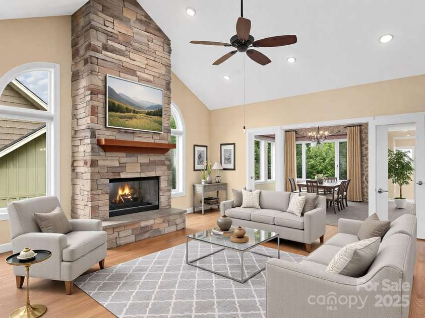 54 Deep Valley Lane, Hendersonville, NC 28791.  MLS# CAR4235346, YatesRealty ID 18323. Virtually Staged