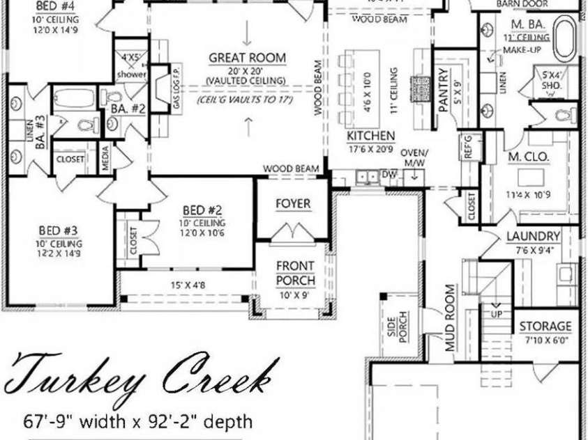 0000 Woodhill Cove Lane, Denver, NC 28037.  MLS# CAR4265882, YatesRealty ID 18334. Floor Plan without the finished bonus room over garage