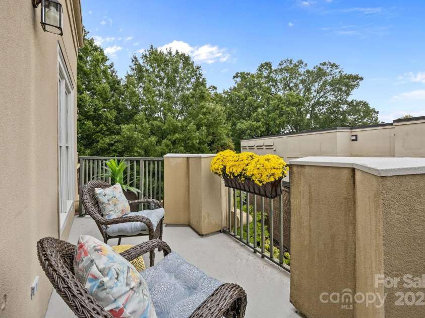 416 Queens Road, Charlotte, NC 28207.  MLS# CAR4289305, YatesRealty ID 18343. Terrace outside the Primary BR