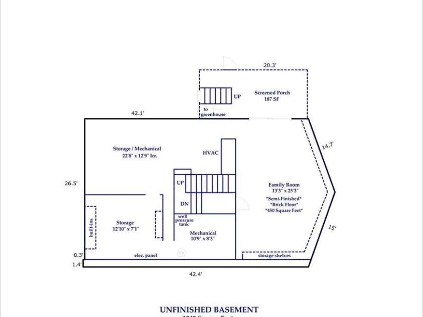 344 Mills River Road, Mills River, NC 28759.  MLS# CAR4374201, YatesRealty ID 18346. Basement floor plan