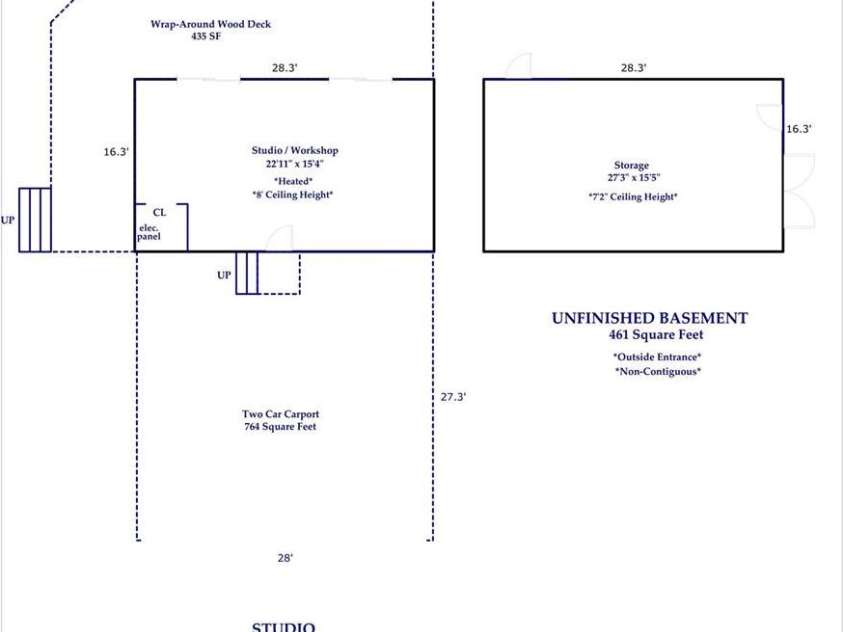 344 Mills River Road, Mills River, NC 28759.  MLS# CAR4374201, YatesRealty ID 18346. Studio and workshop floor plan