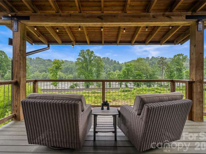 40 River Run, Asheville, NC 28804.  MLS# CAR4319069, YatesRealty ID 18350. Upper Deck River Views