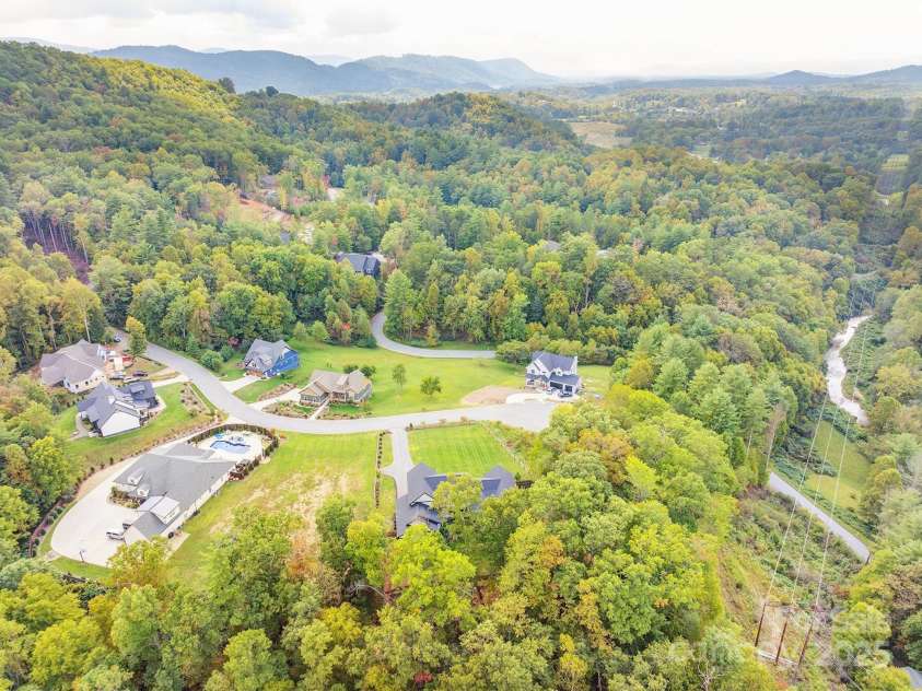 45 Erin Glen Court, Fairview, NC 28730.  MLS# CAR4239316, YatesRealty ID 18382. Neighborhood Overhead View