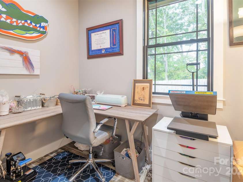 45 Erin Glen Court, Fairview, NC 28730.  MLS# CAR4239316, YatesRealty ID 18382. Office space in primary bedroom
