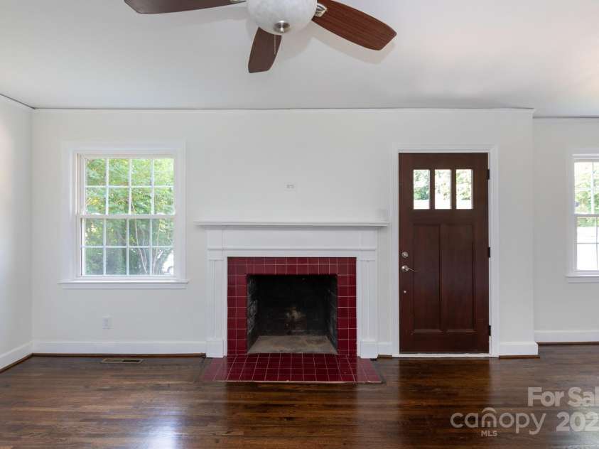 2628 Clydesdale Terrace, Charlotte, NC 28208.  MLS# CAR4267702, YatesRealty ID 18388. Fireplace and front door.