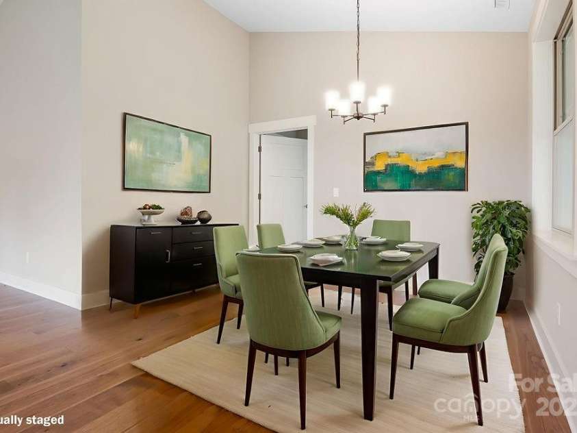 21 Craftsman Overlook Ridge, Arden, NC 28704.  MLS# CAR4007643, YatesRealty ID 18407. Virtually staged dining room.