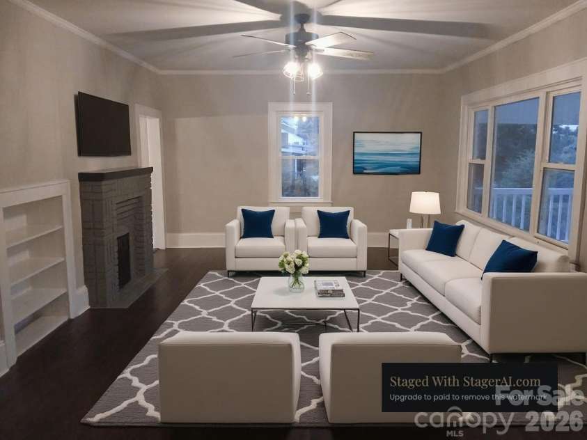 105 Inman Avenue, Bessemer City, NC 28016.  MLS# CAR4337137, YatesRealty ID 18408. Living Room