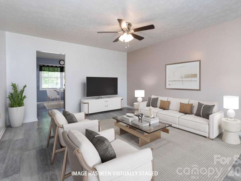 30 Compton Drive, Asheville, NC 28806.  MLS# CAR4363963, YatesRealty ID 18443. Living Room - Virtually Staged