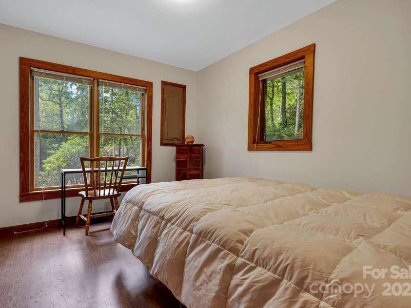 214 Laurel Mountain Trail, Saluda, NC 28773.  MLS# CAR4259688, YatesRealty ID 18449. First floor bedroom with closet.