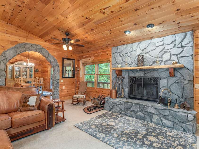 47 Tammy Drive, Maggie Valley, NC 28751.  MLS# CAR4267219, YatesRealty ID 18458. Wood Burning Fireplace
