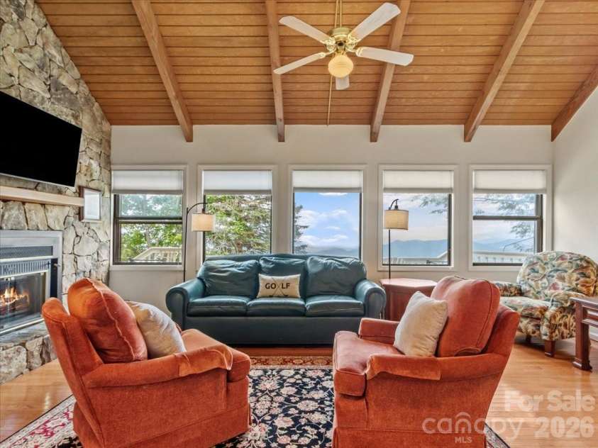 19 Lookout Loop, Burnsville, NC 28714.  MLS# CAR4361238, YatesRealty ID 18471. WALL OF WINDOWS