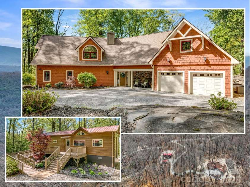 216 Log Gap Road, Fairview, NC 28730.  MLS# CAR4221522, YatesRealty ID 18479. Two Beautiful Homes on 6+ Private Acres - Mountain Getaway