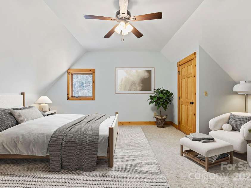 216 Log Gap Road, Fairview, NC 28730.  MLS# CAR4221522, YatesRealty ID 18479. Virtually Staged Bedroom