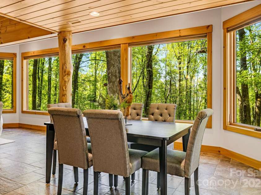214 & 216 Log Gap Road, Fairview, NC 28730.  MLS# CAR4234130, YatesRealty ID 18480. Dining Space - Winter Mountain Views