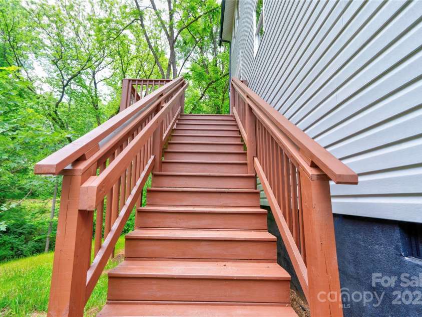 600 Cline Avenue, Newton, NC 28658.  MLS# CAR4258878, YatesRealty ID 18484. Stairs to back deck