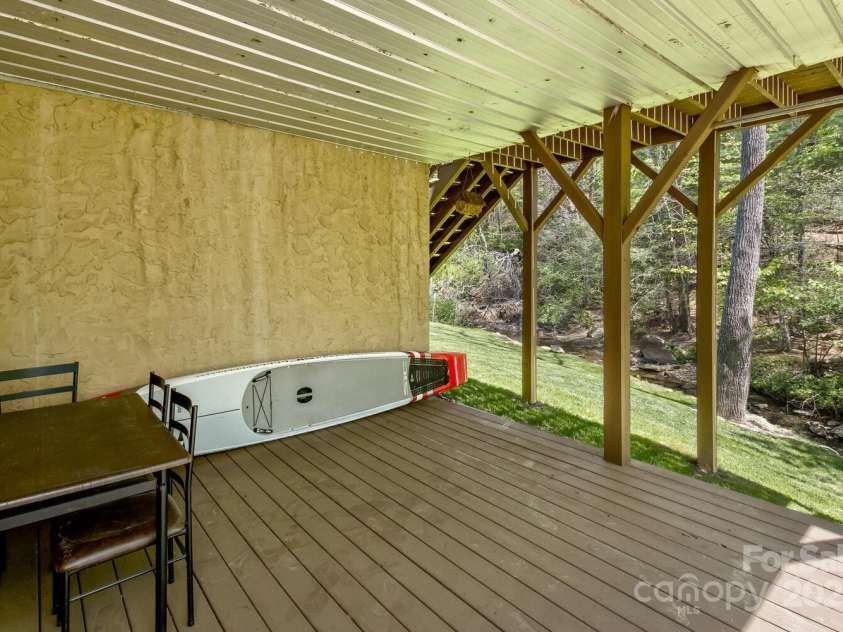 689 New Haw Creek Road, Asheville, NC 28805.  MLS# CAR4251121, YatesRealty ID 18491. Spacious back porch