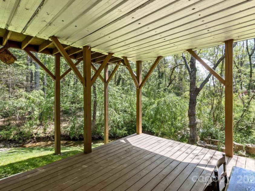 689 New Haw Creek Road, Asheville, NC 28805.  MLS# CAR4251121, YatesRealty ID 18491. View from the covered back porch