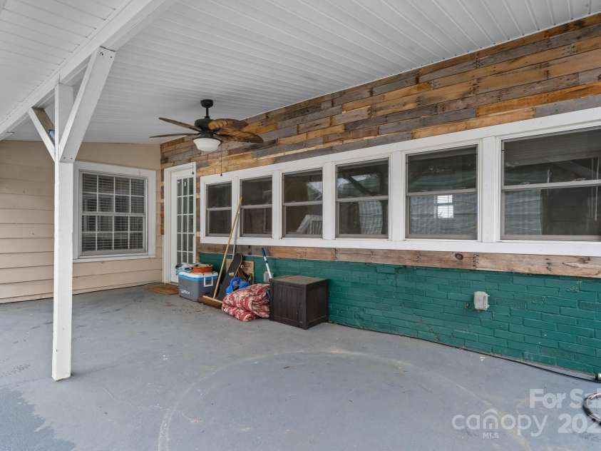 591 Oak Street, Marion, NC 28752.  MLS# CAR4253110, YatesRealty ID 18506. Close Up of Covered Patio.