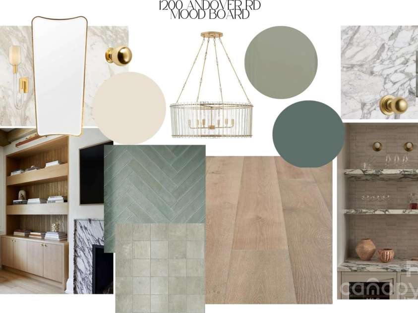 1200 Andover Road, Charlotte, NC 28211.  MLS# CAR4264479, YatesRealty ID 18519. Design Mood Board