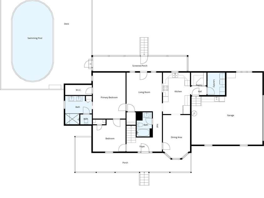 7332 Bailywick Drive, Waxhaw, NC 28173.  MLS# CAR4365077, YatesRealty ID 18528. Main floor layout