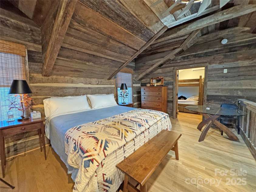 1201 & 1540 Baker Branch Lane, Marshall, NC 28753.  MLS# CAR4220175, YatesRealty ID 18539. Loft Bedroom of Cabin