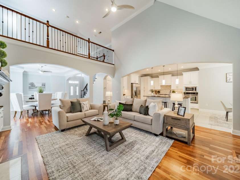 165 Blue Ridge Trail, Mooresville, NC 28117.  MLS# CAR4225294, YatesRealty ID 18540. Another view from the 2 story great room open to the first floor and upstairs landing.