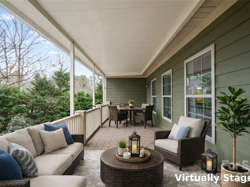 166 Wilson Lake Road, Mooresville, NC 28117.  MLS# CAR4353133, YatesRealty ID 18561. Virtually Staged Upper Level Balcony with Backyard Views