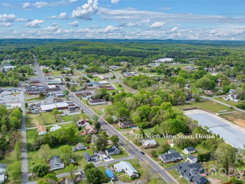 271 Main Street, Denton, NC 27239.  MLS# CAR4404890, YatesRealty ID 18566. Aerial
