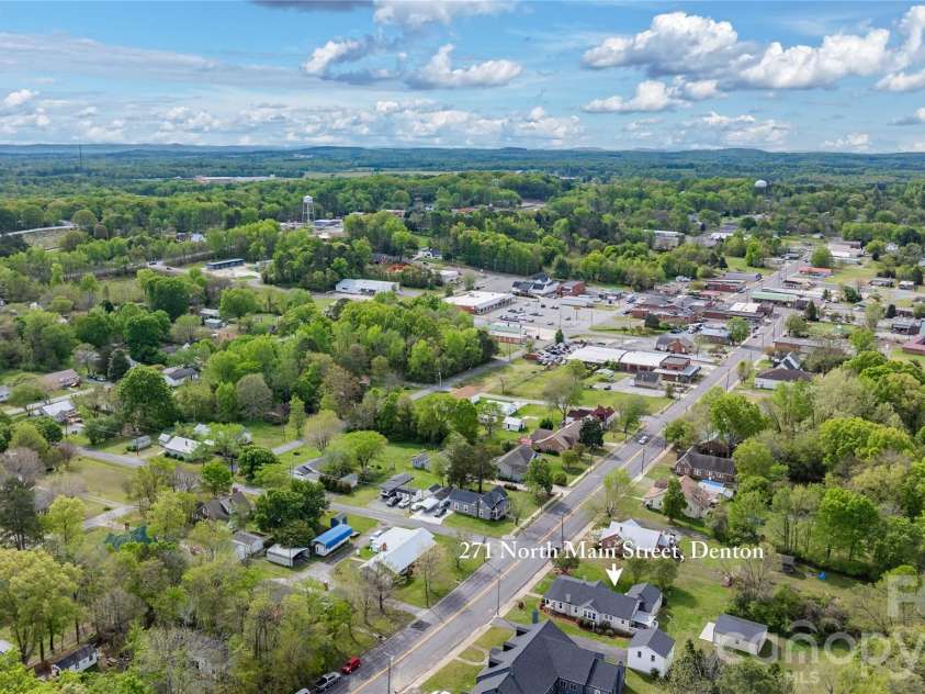 271 Main Street, Denton, NC 27239.  MLS# CAR4404890, YatesRealty ID 18566. Aerial