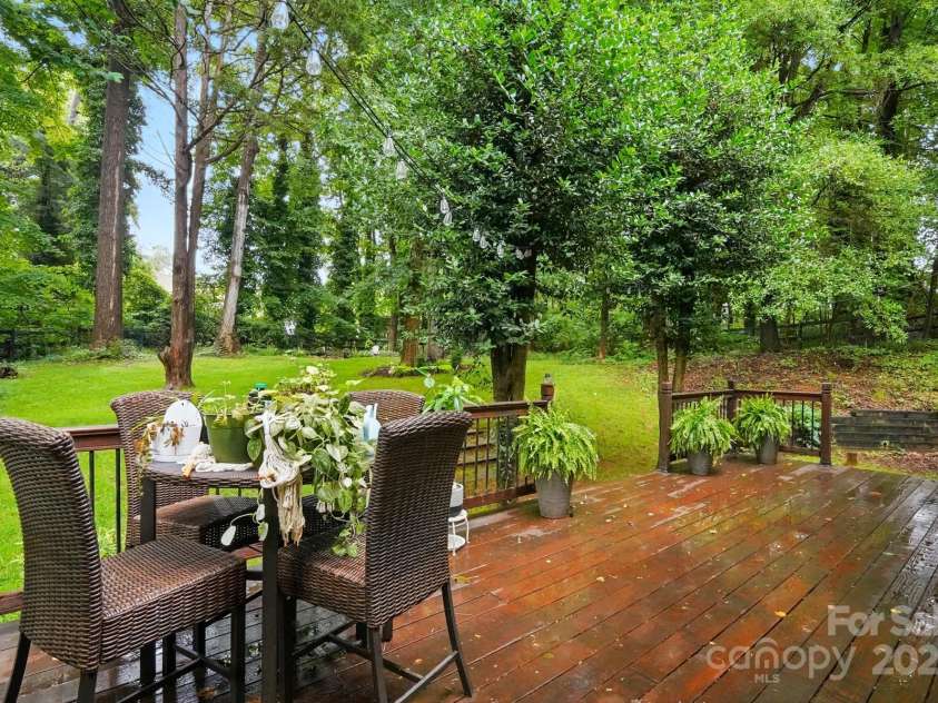 8708 Piccone Brook Lane, Charlotte, NC 28216.  MLS# CAR4267113, YatesRealty ID 18568. Morning view of the private backyard