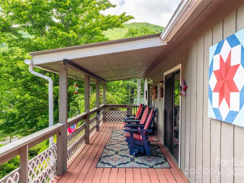 131 Apple Blossom Lane, Maggie Valley, NC 28751.  MLS# CAR4265861, YatesRealty ID 18577. Covered View porch