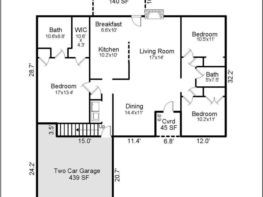 171 Rolling Meadow Road, Fletcher, NC 28732.  MLS# CAR4372180, YatesRealty ID 18589. Floor plan main level