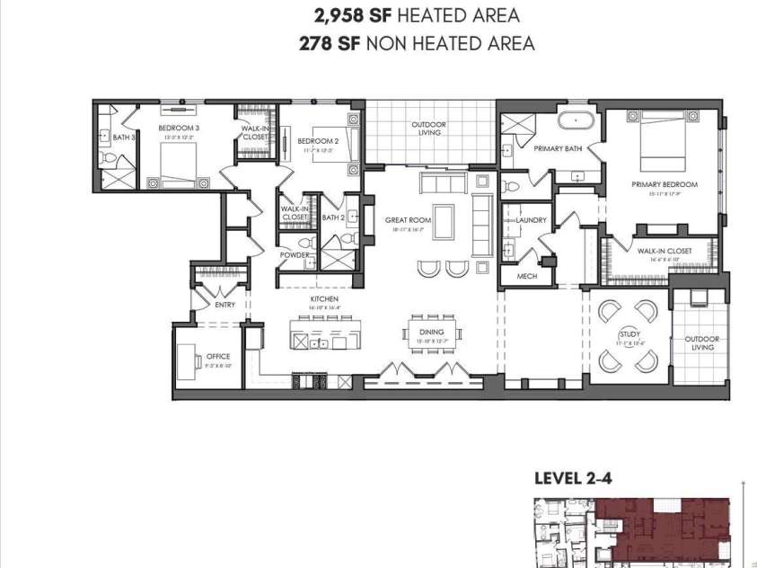 2129 Queens Road, Charlotte, NC 28207.  MLS# CAR4328158, YatesRealty ID 1861. Floor plan 