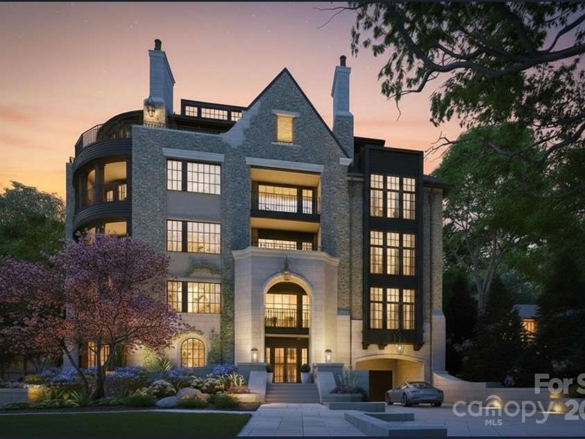 2129 Queens Road, Charlotte, NC 28207.  MLS# CAR4328158, YatesRealty ID 1861. Front exterior rendering 
