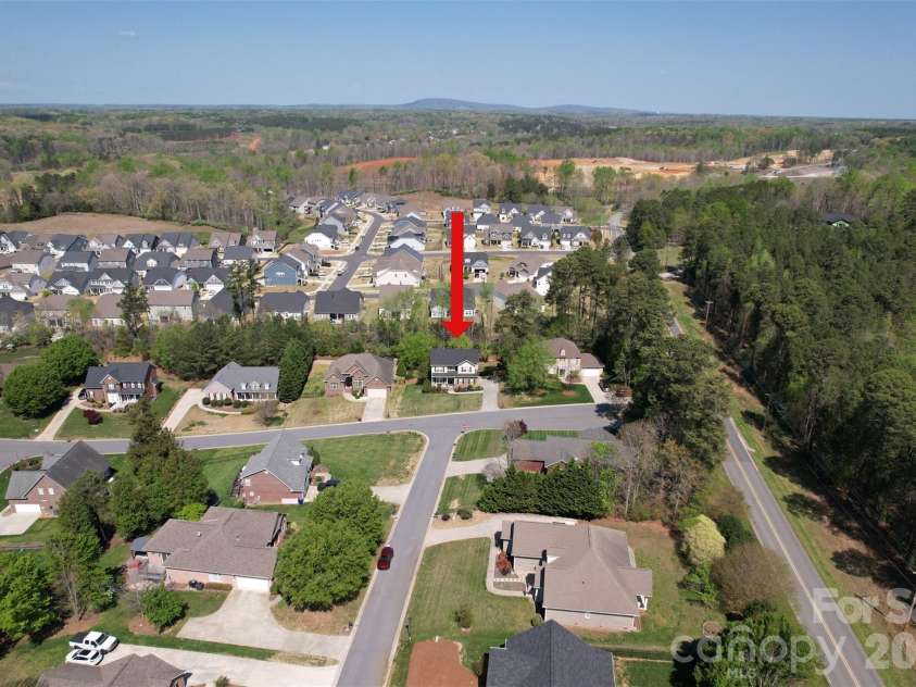 7355 Drury Lane, Denver, NC 28037.  MLS# CAR4365592, YatesRealty ID 18644. Aerial view of surrounding community 